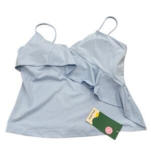 Halara Y2K Girly Adjustable Strap Ruffle Angel Falls Blue Tank Top Medium